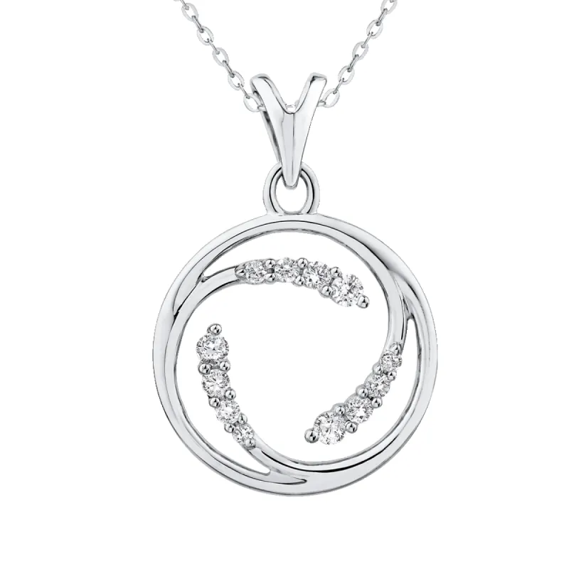 The Lydia Pendant | Lab Diamond Circle Pavé Pendant sold by Ethica Diamonds