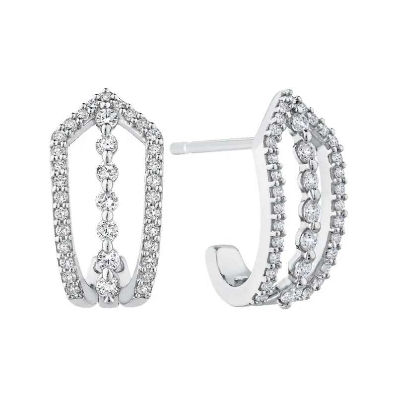 The Belle Earrings | Lab Diamond Shield Statement Studs sold by Ethica Diamonds
