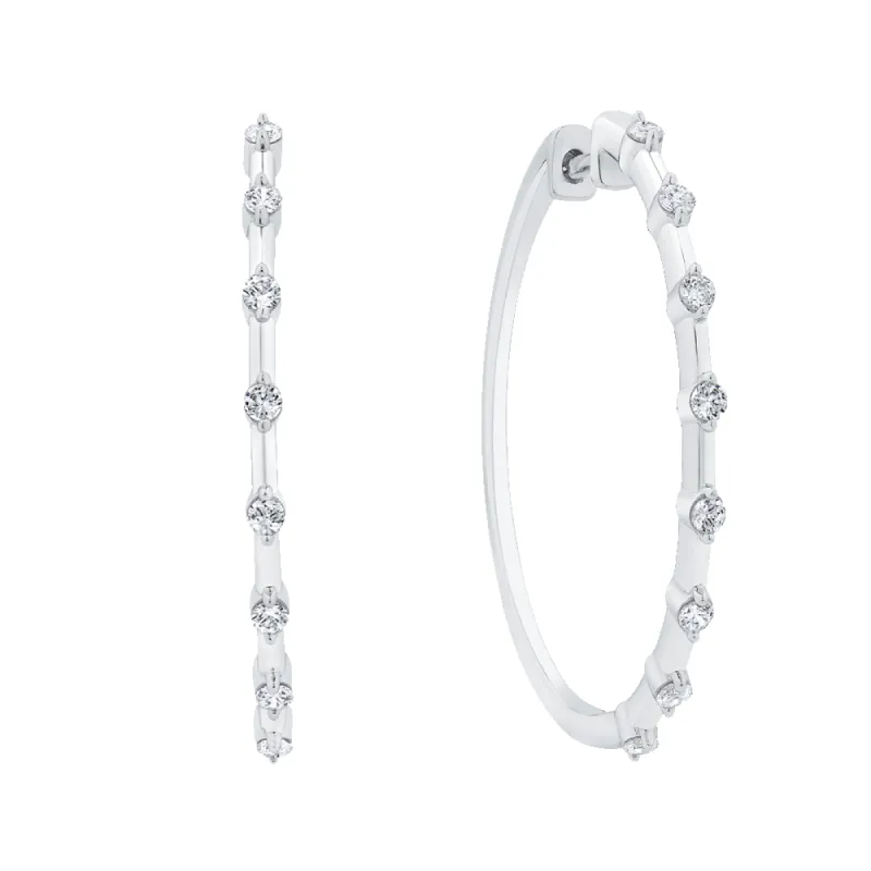 The Maya Earrings | Lab Diamond Round Huggie Hoops sold by Ethica Diamonds