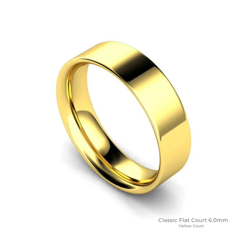 Flat Court | 6.0mm Wedding Band sold by Ethica Diamonds