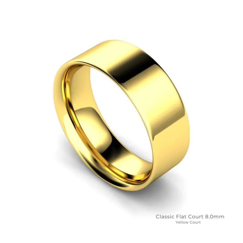 Flat Court | 8.0mm Wedding Band sold by Ethica Diamonds
