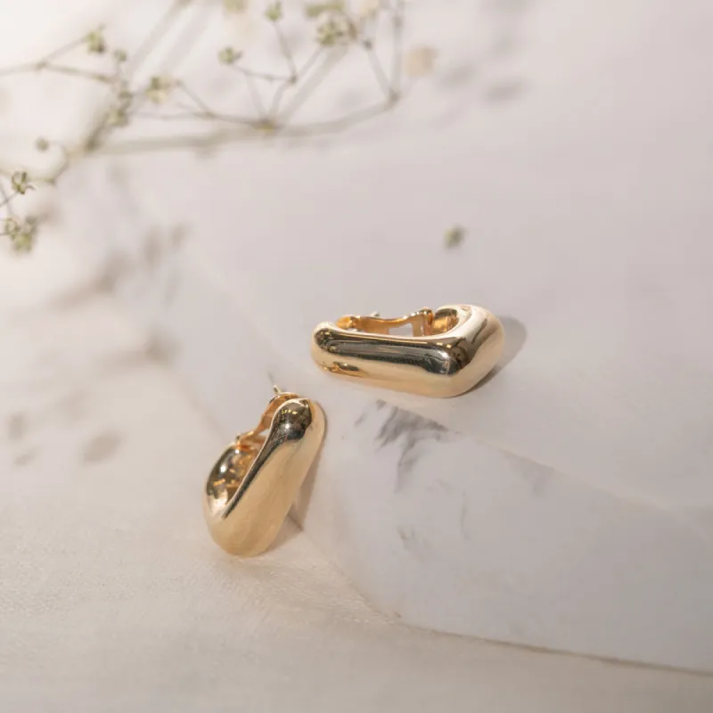 The Talwyn Earrings |  100% Recycled 9k Gold Huggies sold by Ethica Diamonds