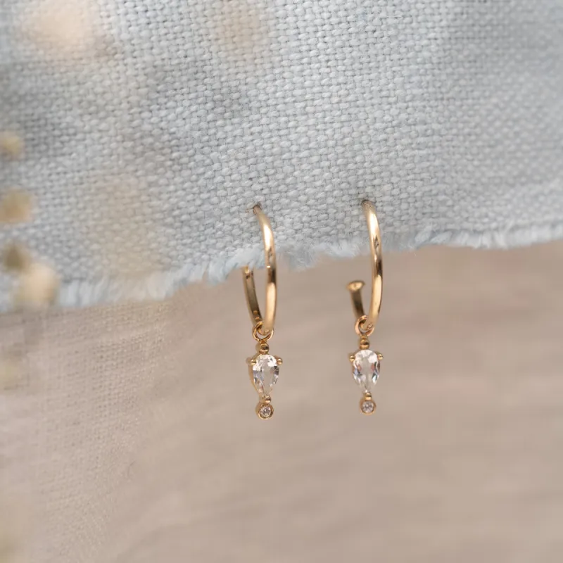 The Gwener Earrings | VS1 D-E Lab Diamonds. 100% Recycled 9k Gold Hoops sold by Ethica Diamonds