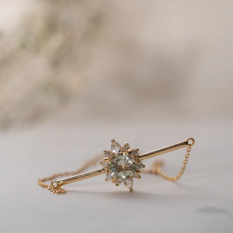 The Karensa Bracelet | VS1 D-E Lab Diamonds. Ethical Gemstone. 100% Recycled 9k Gold Halo sold by Ethica Diamonds