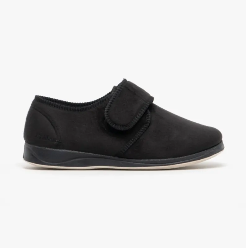CHARLES Mens Slippers Black sold by House of Slippers