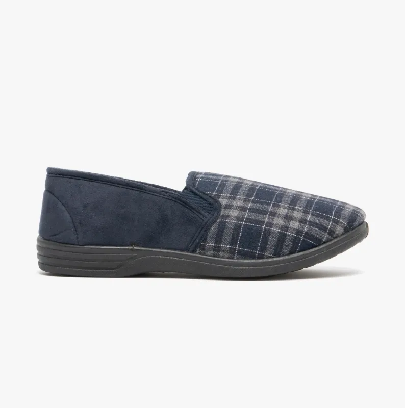 Zedzzz HARLEY Mens Full Slippers Navy sold by House of Slippers