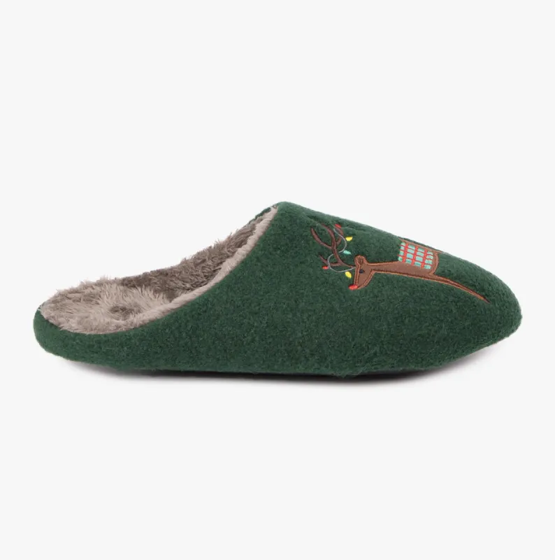 Totes Isotoner NOVELTY Mens Mule Slippers Green sold by House of Slippers