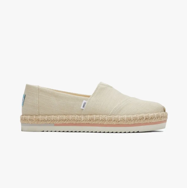 TOMS ALPARGATA PLATFORM ROPE Womens Slip-On Canvas Espadrilles Natural sold by Shuperb