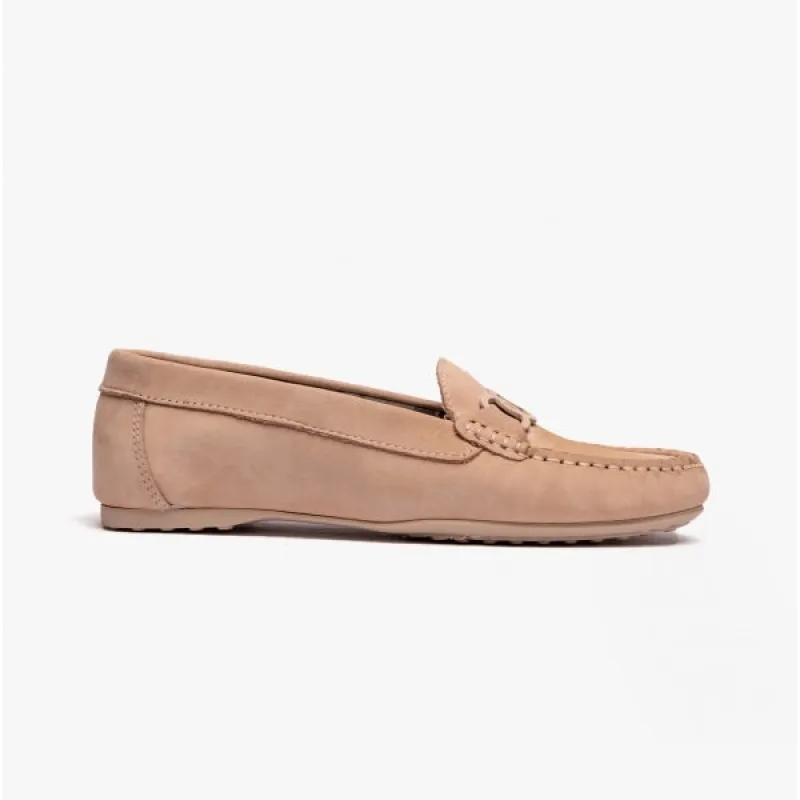 Barbour ASTRID Womens Buckle Loafers Beige sold by Shuperb