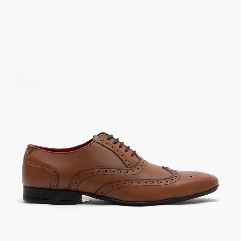 Route 21 PIERCE Mens Leather Oxford Brogues Tan sold by Shuperb