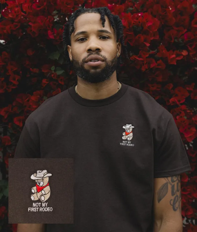 Cowboy Teddy Bear Embroidered Mens T-Shirt Sale sold by riot society