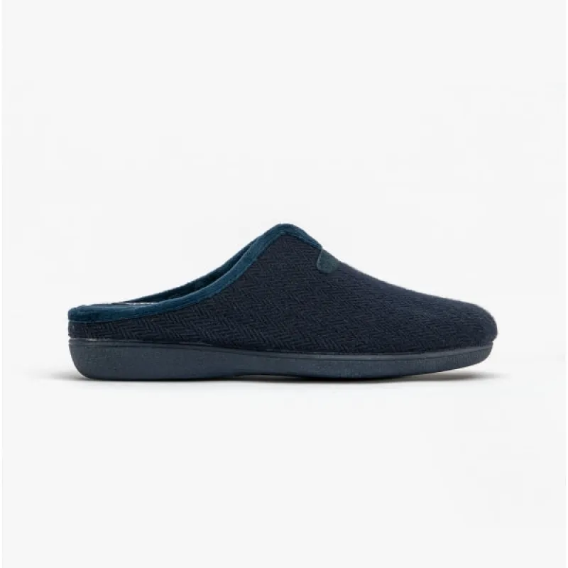 ALBERT Mens Slippers Navy sold by Shuperb