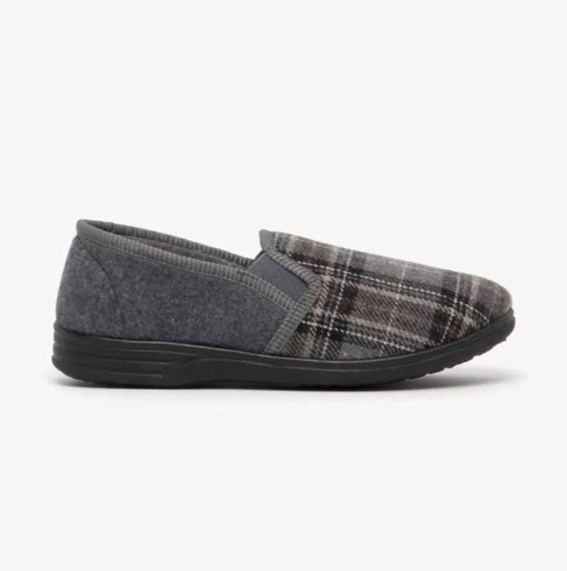 Dr Keller DEREK Mens Full Slippers Grey sold by Shuperb