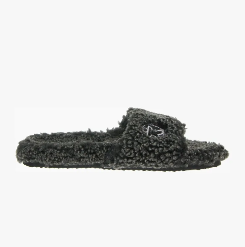 EFRON Mens Slipper Sliders Washed Black sold by Shuperb