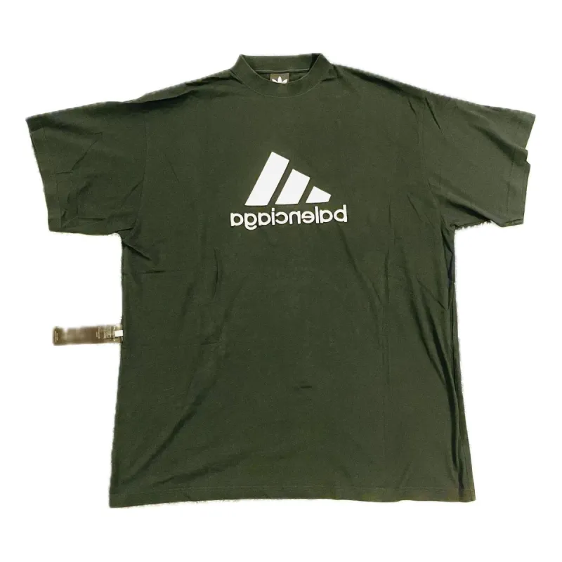 balenciaga×adidas コラボTシャツ M ダークグリーン BALENCIAGA ADIDAS コラボ Tシャツ OVERSIZED グリーン | SOHOO