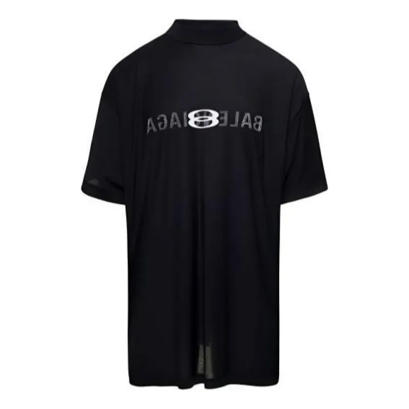 Balenciaga AI Logo Inside Out Oversized T-shirt 'Black Faded' 787358TQVJ41569 sold by KicksCrew