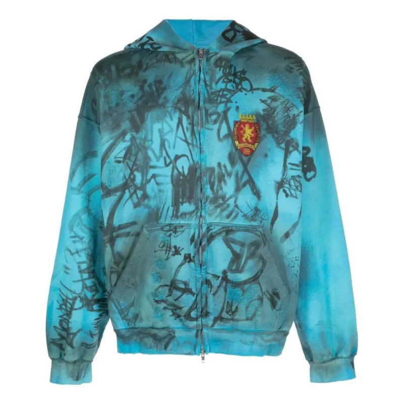 Balenciaga Skater Zip-Up Hoodie Medium Fit 'Blue Sky' 744457TOVA84900 sold by KicksCrew