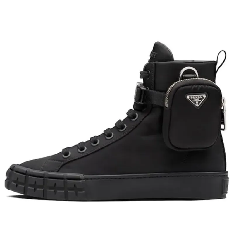 (WMNS) PRADA Wheel Re-Nylon Hight Sneakers 'Black' 1T551M_1YFL_F0002_F_035 sold by KicksCrew