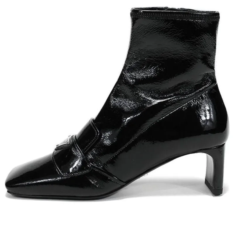(WMNS) PRADA Technical Patent Leather Boots 'Black' 1T293M_3LBK_F0002_F_055 sold by KicksCrew