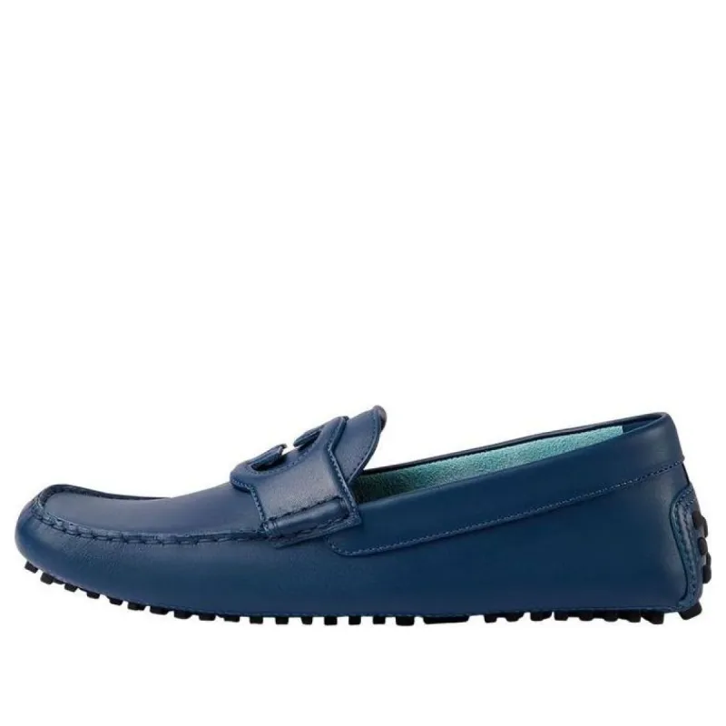 Gucci Interlocking G Leather Driver Shoes 'Blue' 730148-1XH60-4236 sold by KicksCrew