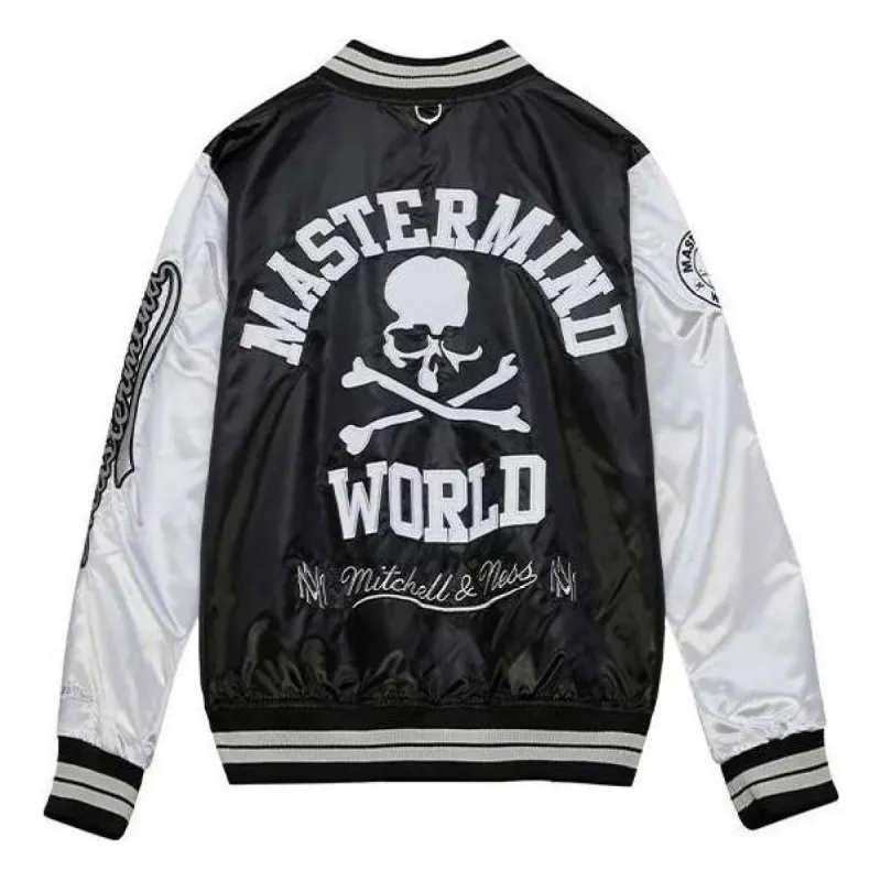 Mitchell & Ness x Mastermind World Lightweight Satin Jacket 'Black White' SJKT7530-CLBYYPPPBLCK sold by KicksCrew