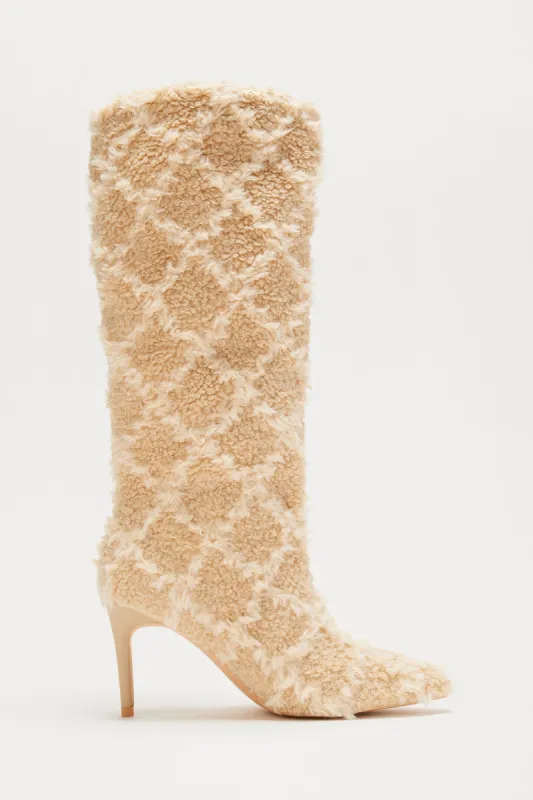Cheyenne Knee High Boots - Nude sold by Fashion Nova