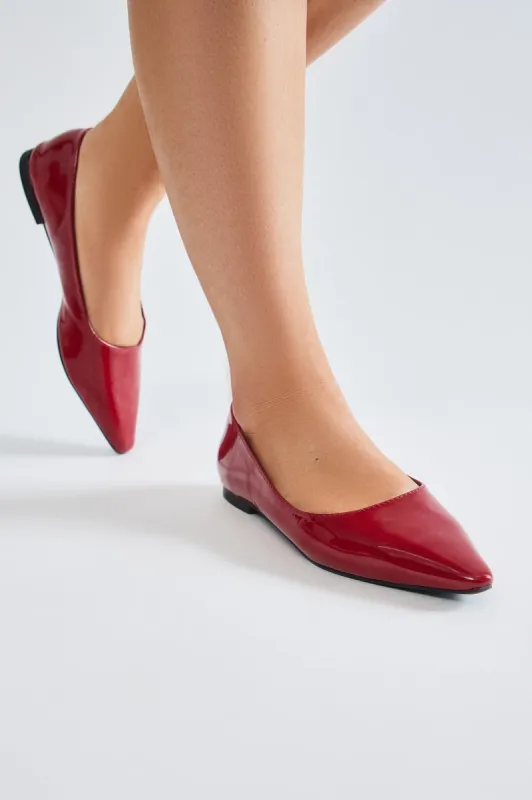 Blaire Pointed Toe Flats - Red sold by Fashion Nova