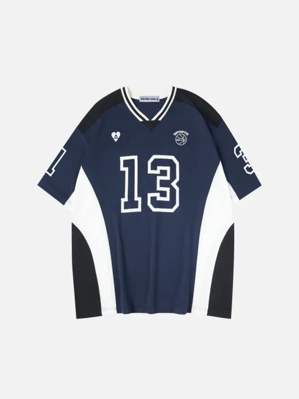 【Aelfric Eden】13 V-Neck Football Jersey Aelfric Eden Color Blocking V-Neck Tee – Aelfric eden