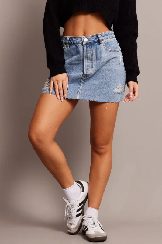 Blue Mini Skirt sold by Ally Fashion
