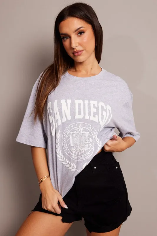 Grey Graphic Tee Short Sleeve sold by Ally Fashion