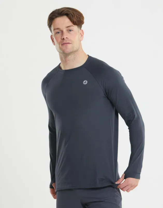 Advantage Long Sleeve Tee in Anthracite sold by Gym+Coffee