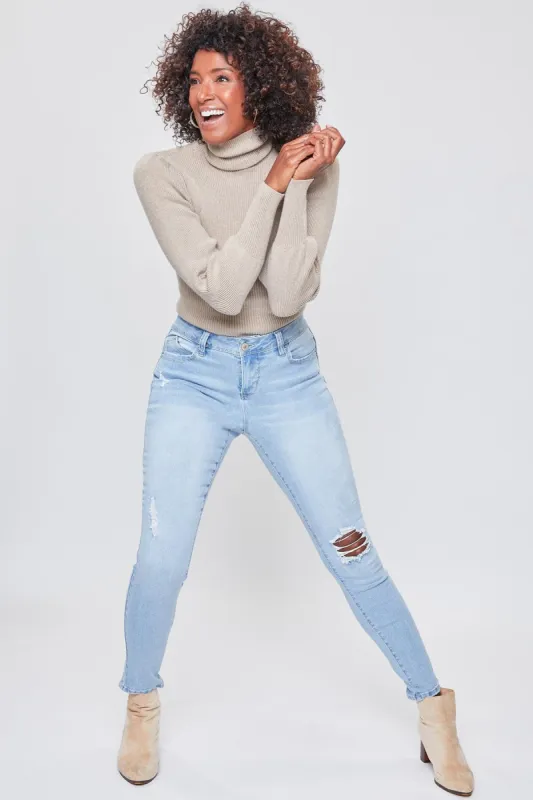 Women's WannaBettaButt  Mid Rise Regular Hem Skinny Sustainable Jean sold by YMI