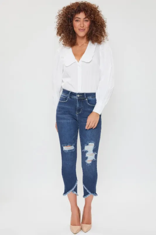 Women's Petite Vintage High Rise Tulip Ankle Jeans sold by YMI