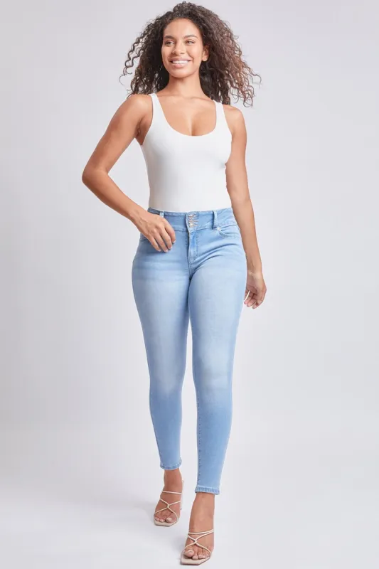 Women's Essential 3 Button Skinny Jeans sold by YMI