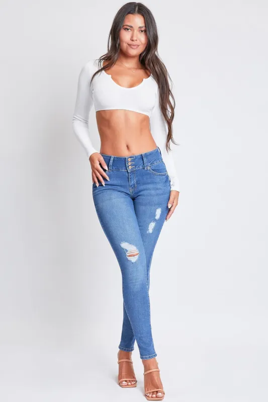 Women's Sustainable Essential Distressed Skinny Jean sold by YMI