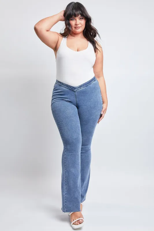 Women's Plus Low-Rise V-Front Pull On Flare sold by YMI