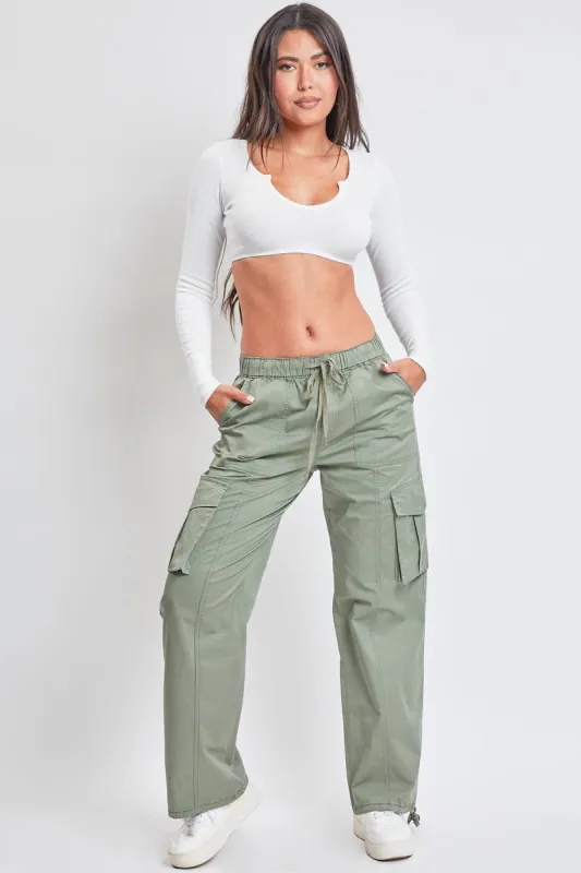 Women's Mid Rise Pull On Cargo Pants sold by YMI