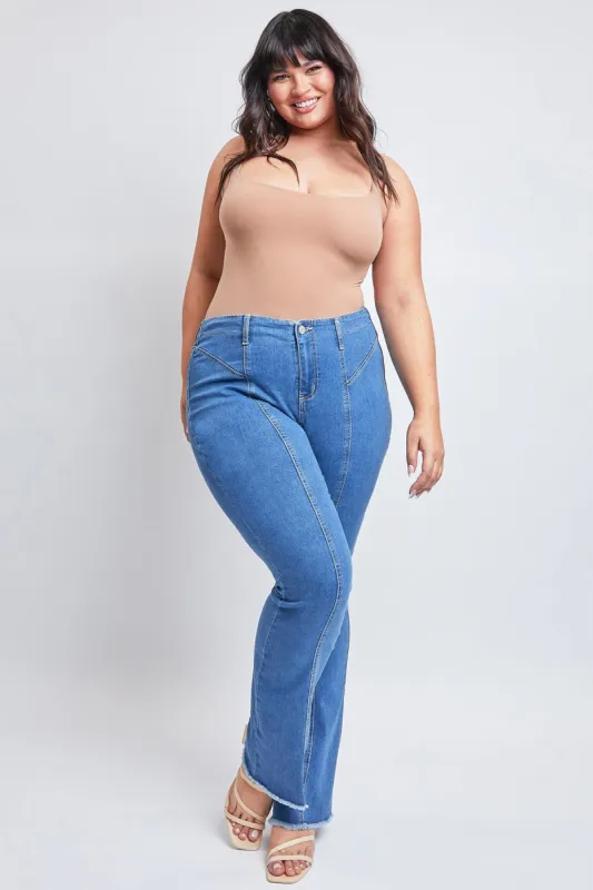 Women's Plus  Flare Jeans with Front Seam sold by YMI