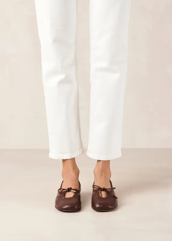 靴 ALOHAS Rosalind Brown Ballet Flats 37 Rosalind Brown Leather Ballet Flats | ALOHAS