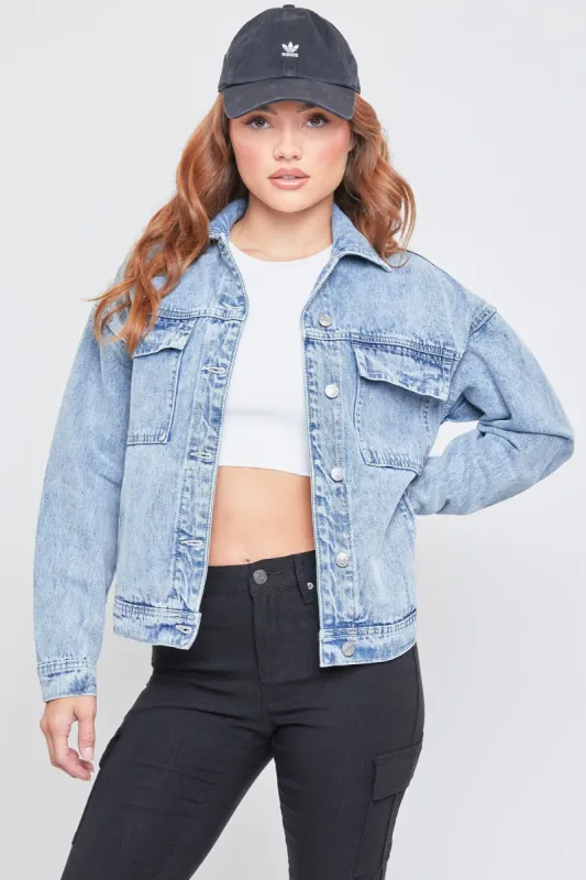 Women's Oversized Utility Denim Jacket sold by YMI