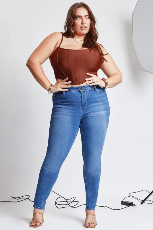 Women's Plus Essential Sustainable Skinny Jeans sold by YMI
