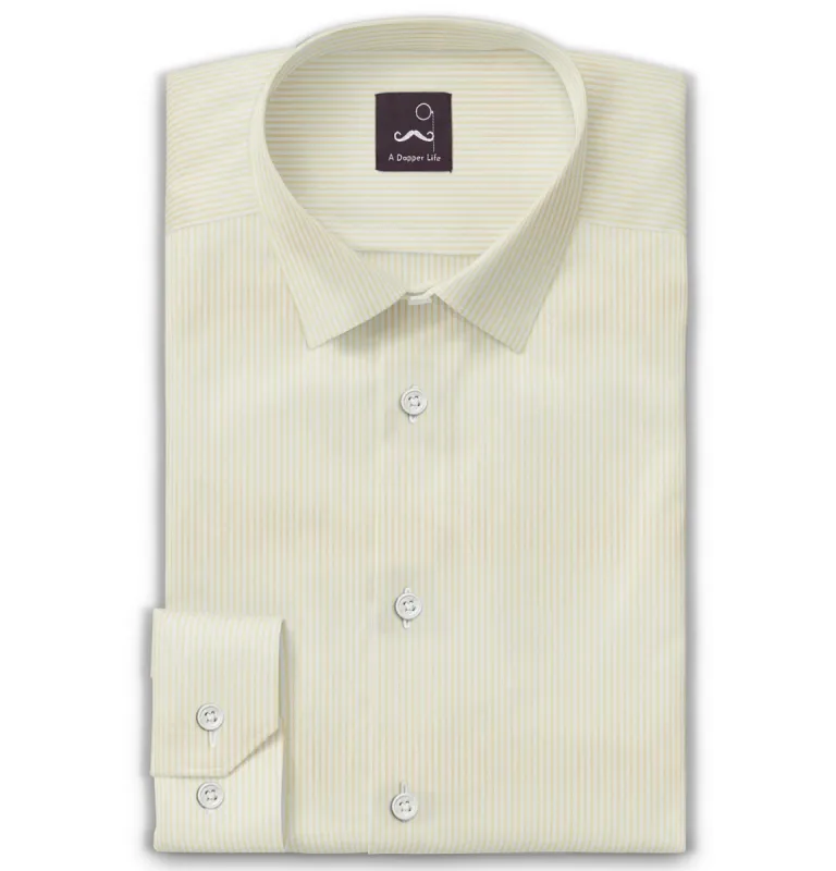 Pure Cotton - Long Sleeve - Yellow Stripes sold by Airthreads