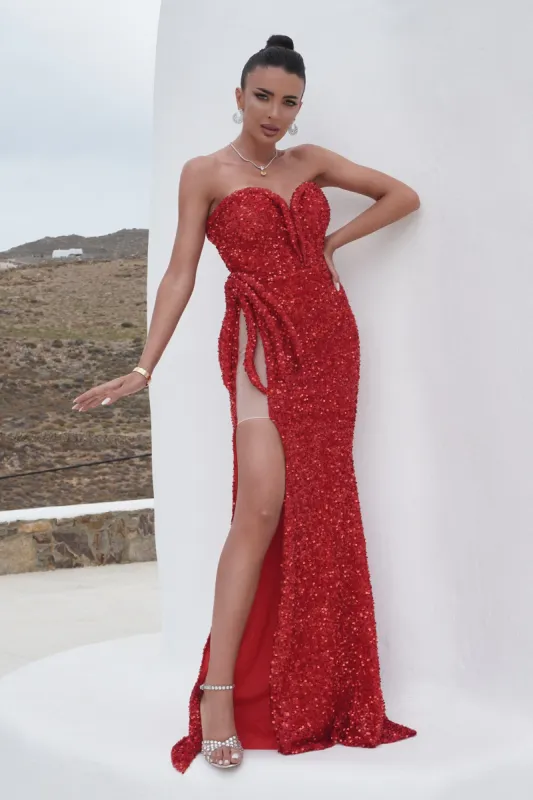 Rochie dama lunga rosie Romera Bogas sold by bogas
