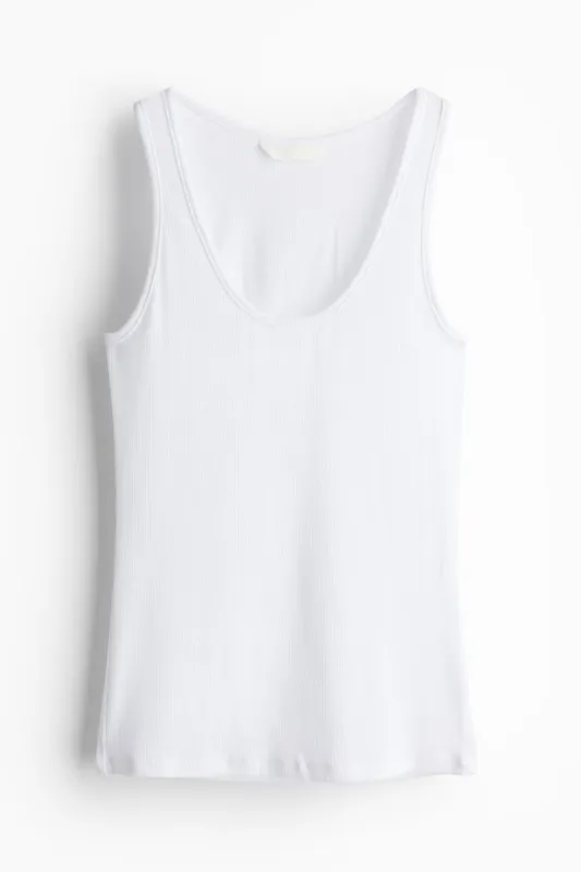 H&M - Ribbed vest top - White sold by H&M