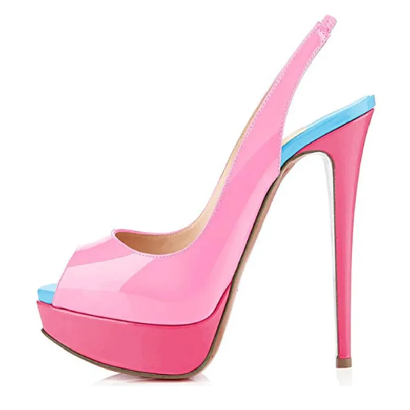 Peep Toe Platform Stiletto Slingback Sandals sold by Onlymaker