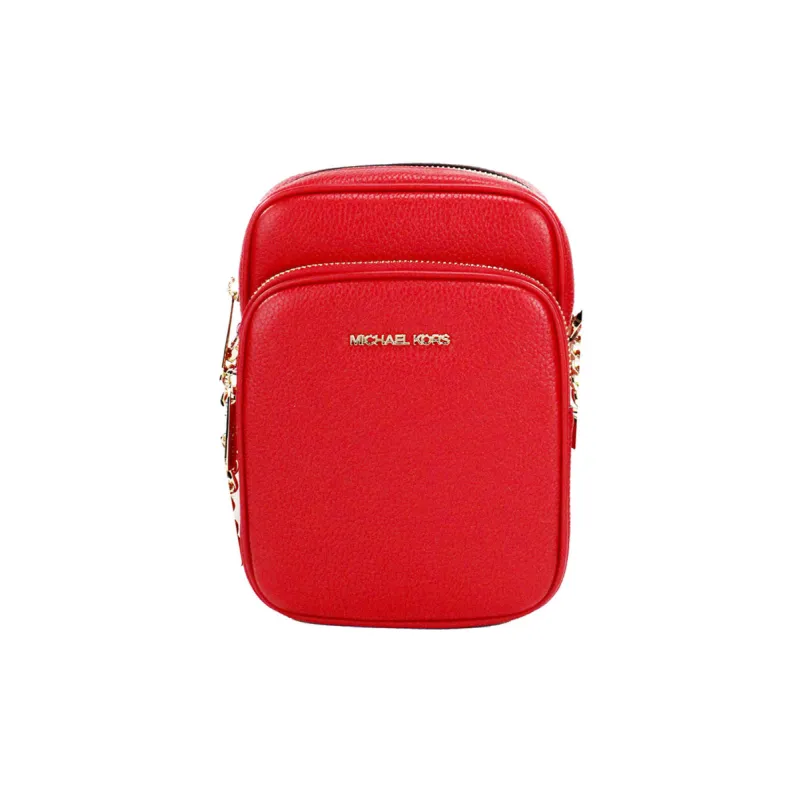 Jet Set Bright Red Pebbled Leather North South Chain Crossbody Bag sold by Louxly