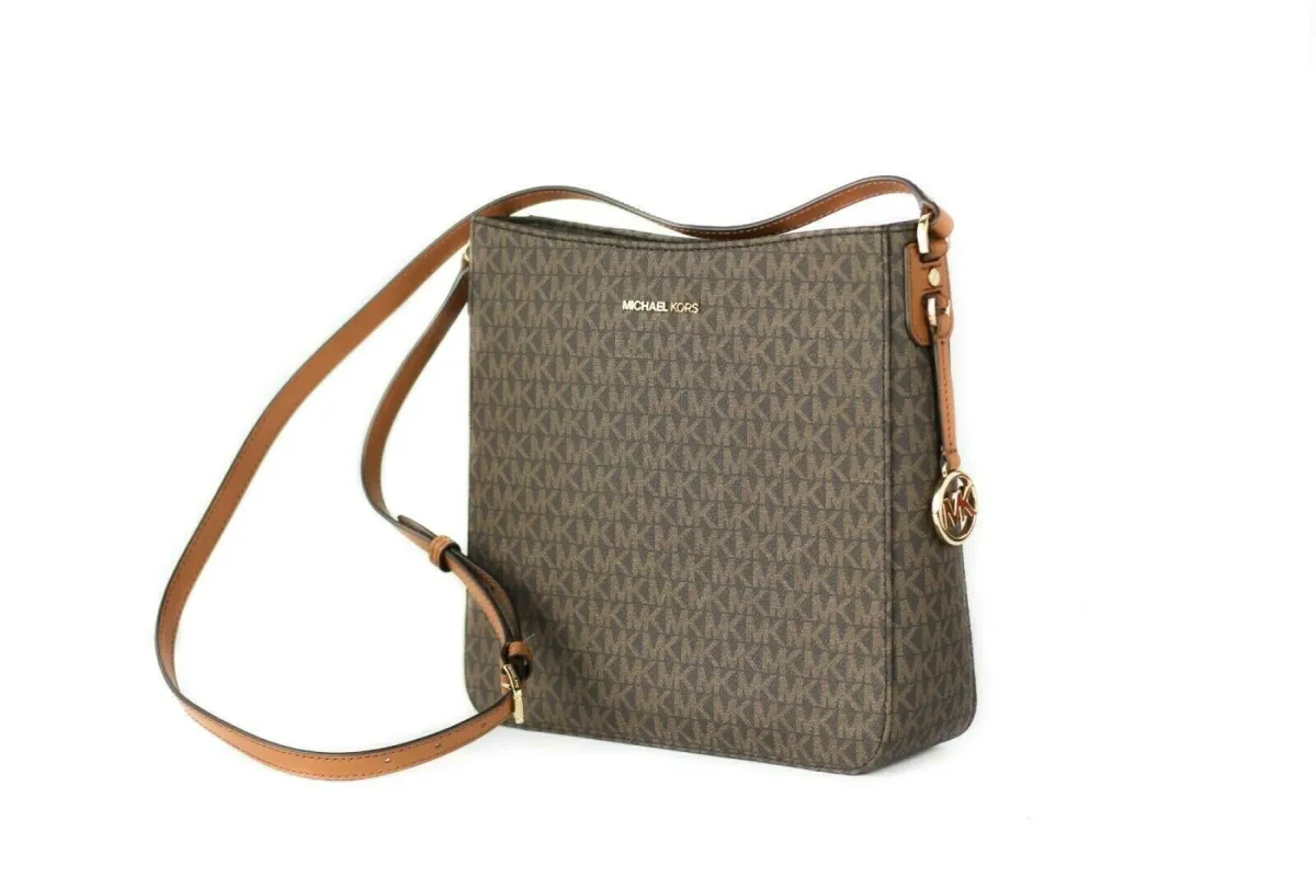 Signature Jet Set Large Signature Messenger Crossbody Bag (Brown Signature) sold by Louxly