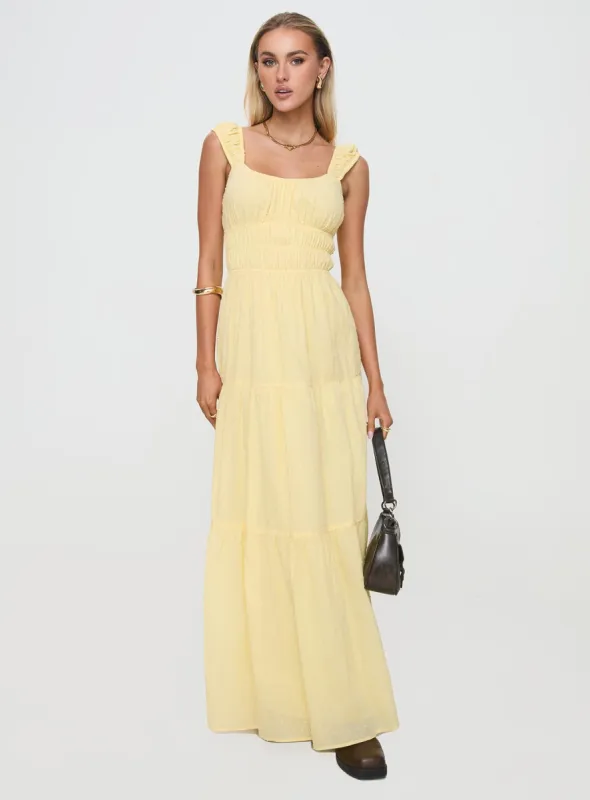 Skieler Maxi Dress Lemon sold by Princess Polly