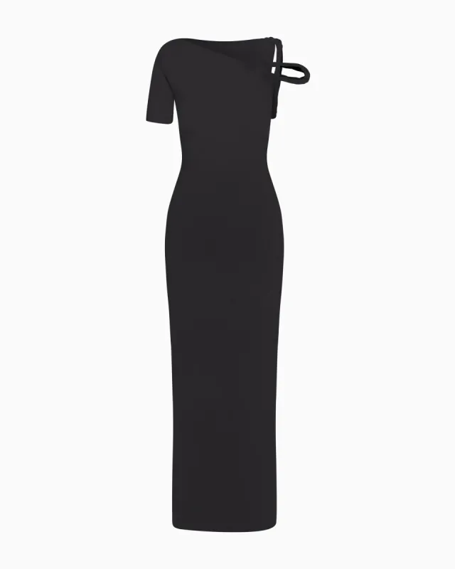 Mesh Stretch Twist Maxi Dress | Black sold by KHY