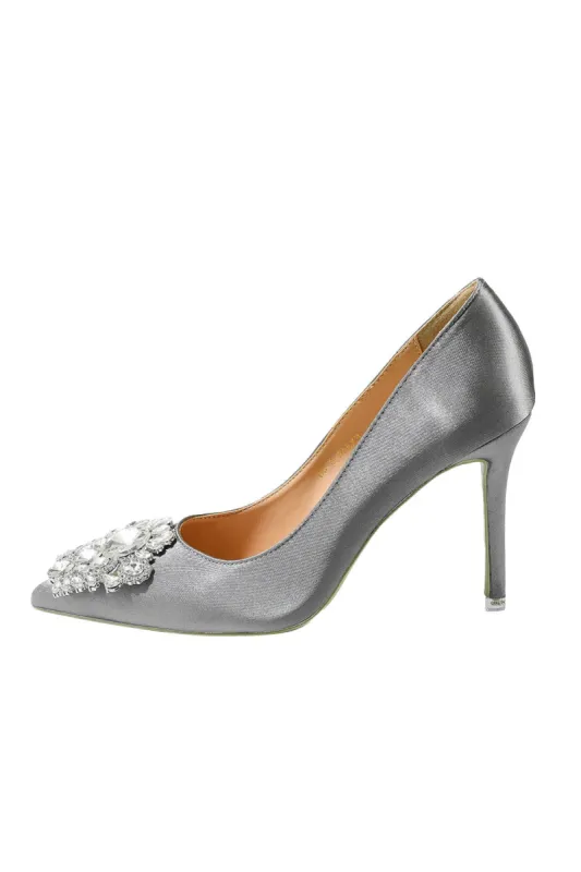 Grey Rhinestone Party Shoes sold by KissProm